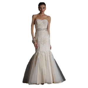 NWT Badgley Mischka Bride Kildare Pearl/Latte Size 4